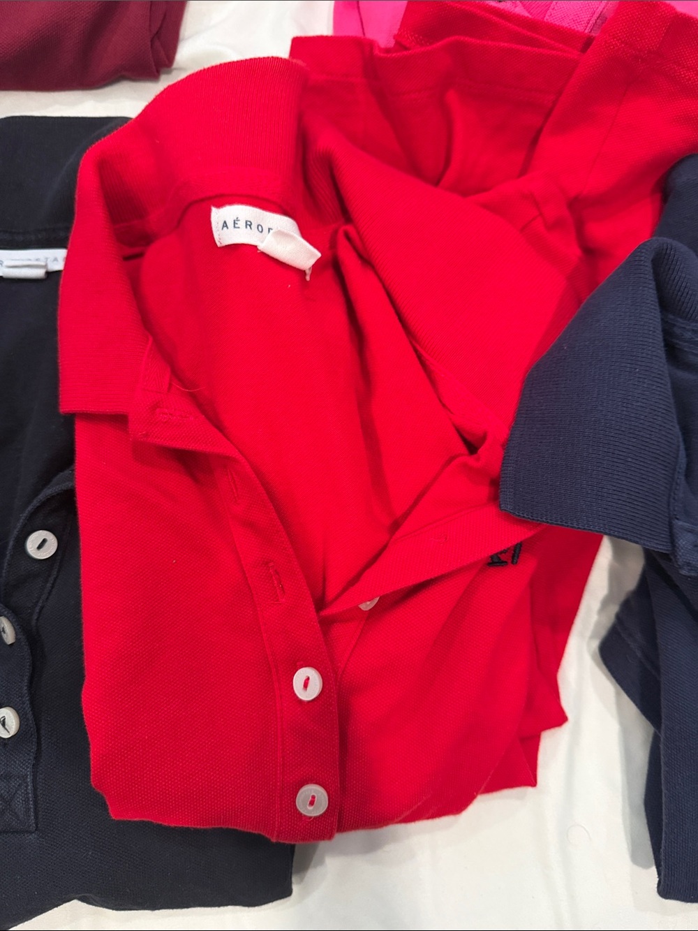 Aeropostale Polo Shirt Lot in Red, Pink, Burgundy, Navy & Black - Picture 6 of 10
